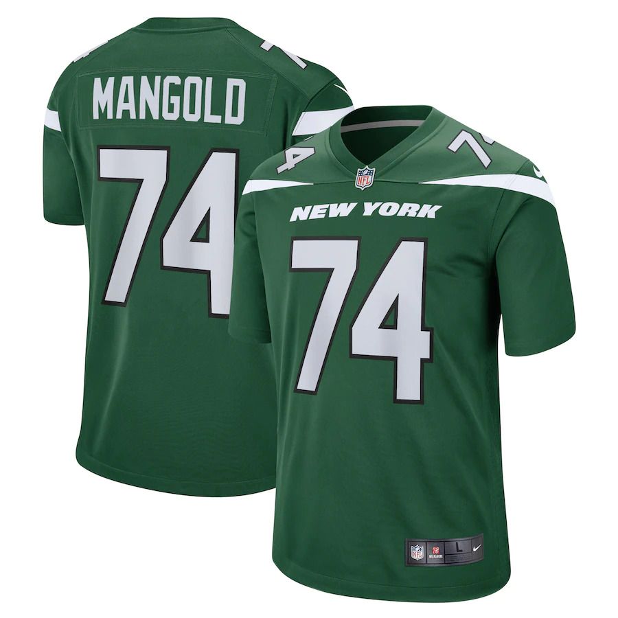Men New York Jets 74 Nick Mangold Nike Gotham Green Retired Player NFL Jersey
